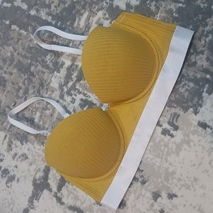 Yellow Ribbed Bra